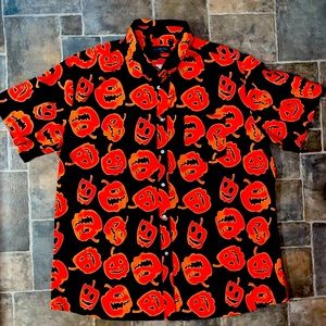 Polyester button down shirt for men xl pumpkins 🎃 cute and soft